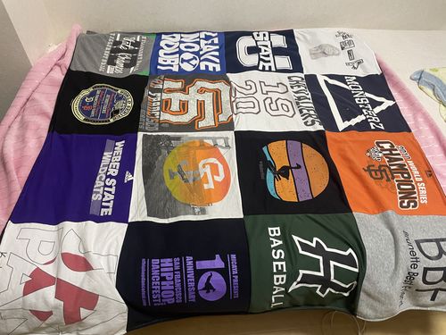 T-shirt quilt featuring weber state wildcats, softball by Kamille from UT