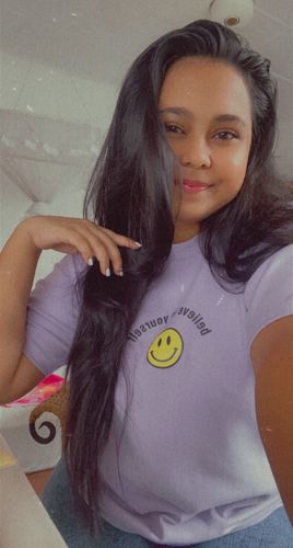 Customer photo review of Believe in yourself Lilac Oversized T Shirt