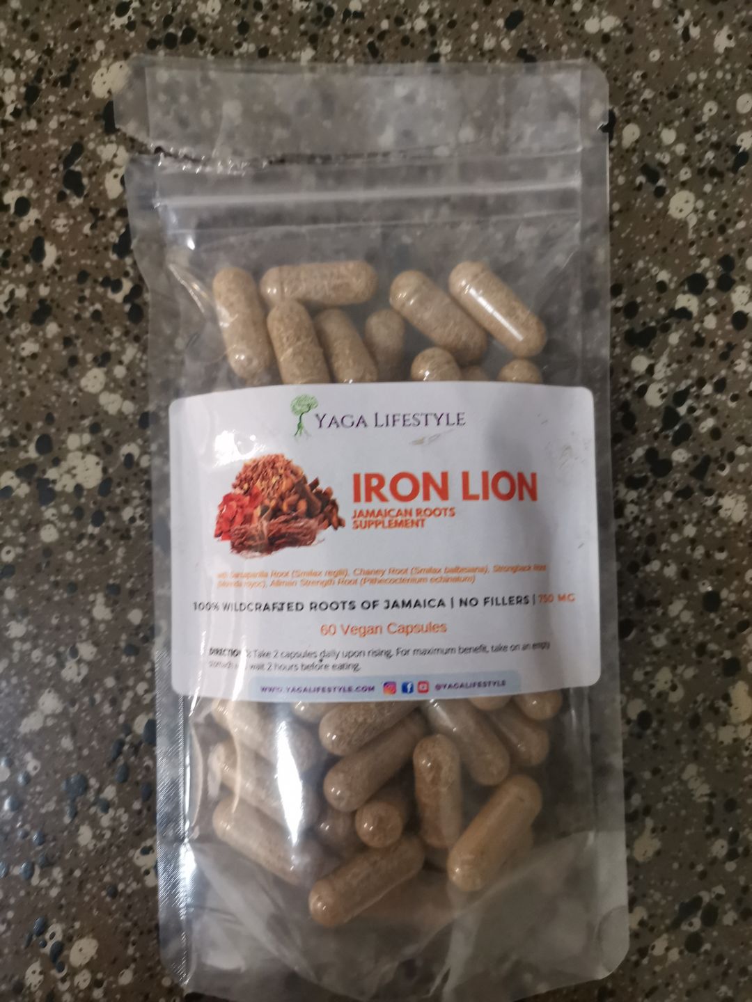 Customer photo review of Iron Lion Capsules | Jamaican Roots Tonic Supplement with Sarsaparilla, Chaney Root (Cocolmeca), Strongback, Allman Strength