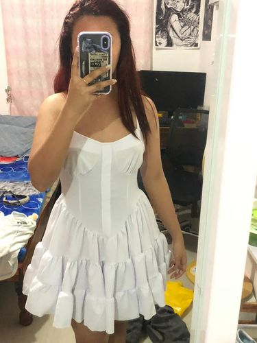 Customer photo review of BSCO Olivia White Dress Korean Fashion