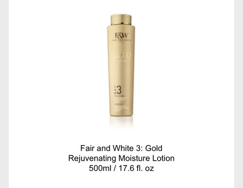 Customer photo review of Fair and White 3: Gold Rejuvenating Moisture Lotion 500ml / 17.6 fl. oz