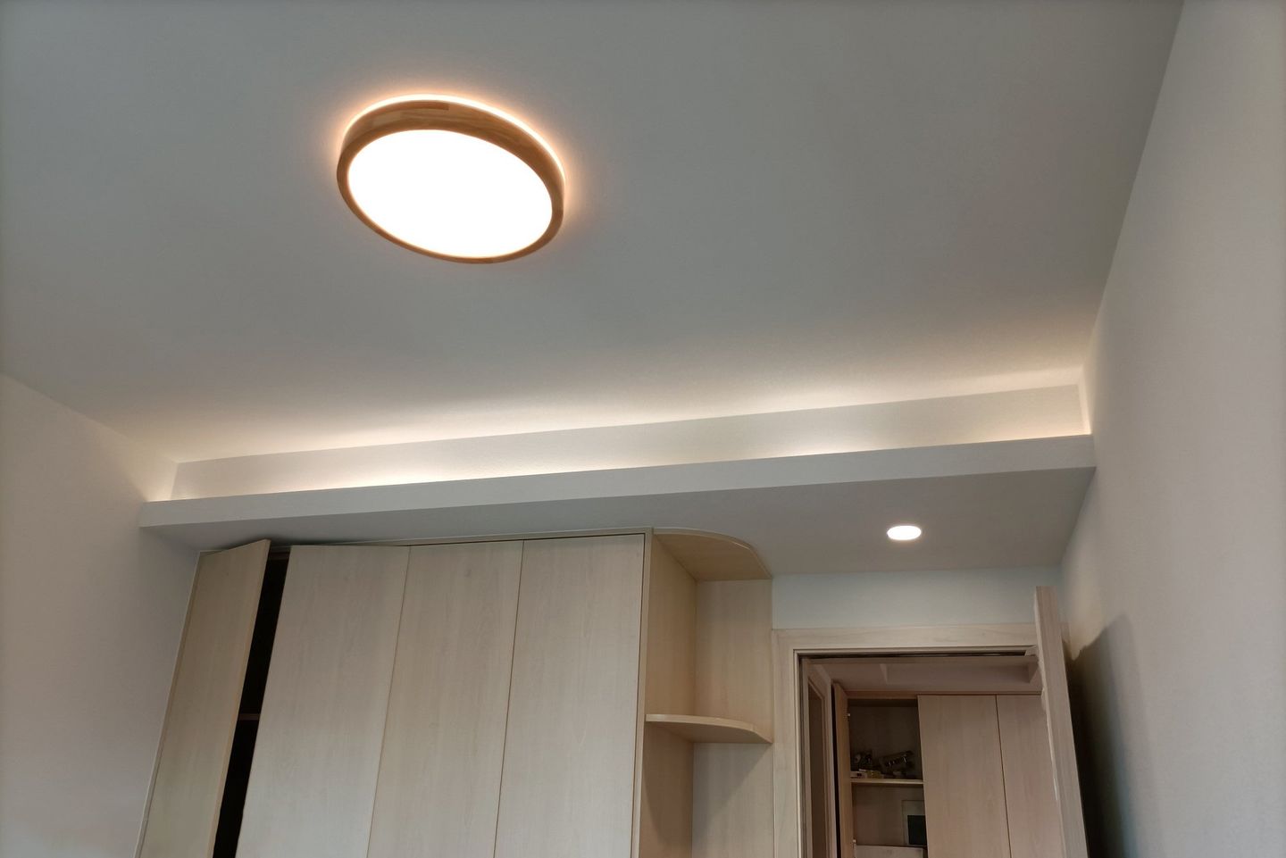 Customer photo review of Round LED Wood Flush Mount Light