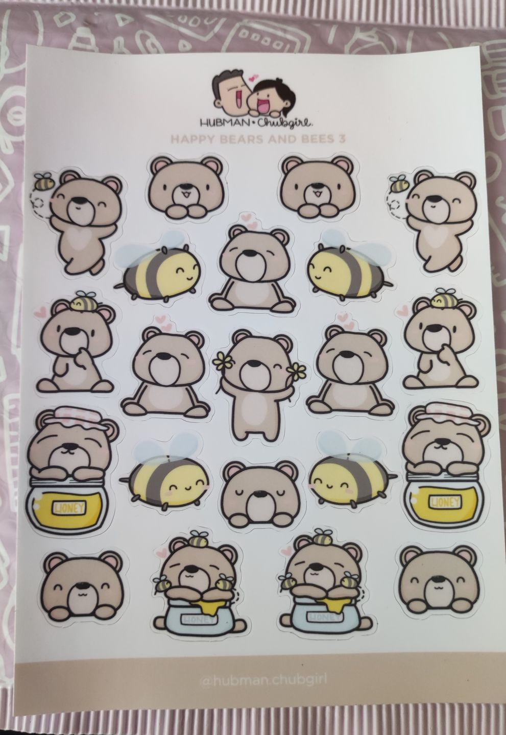Customer photo review of Sticker Sheet - Happy Bears and Bees 3