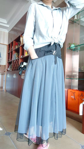 Customer photo review of French Grey fashion Patchwork Tulle Skirts Spring