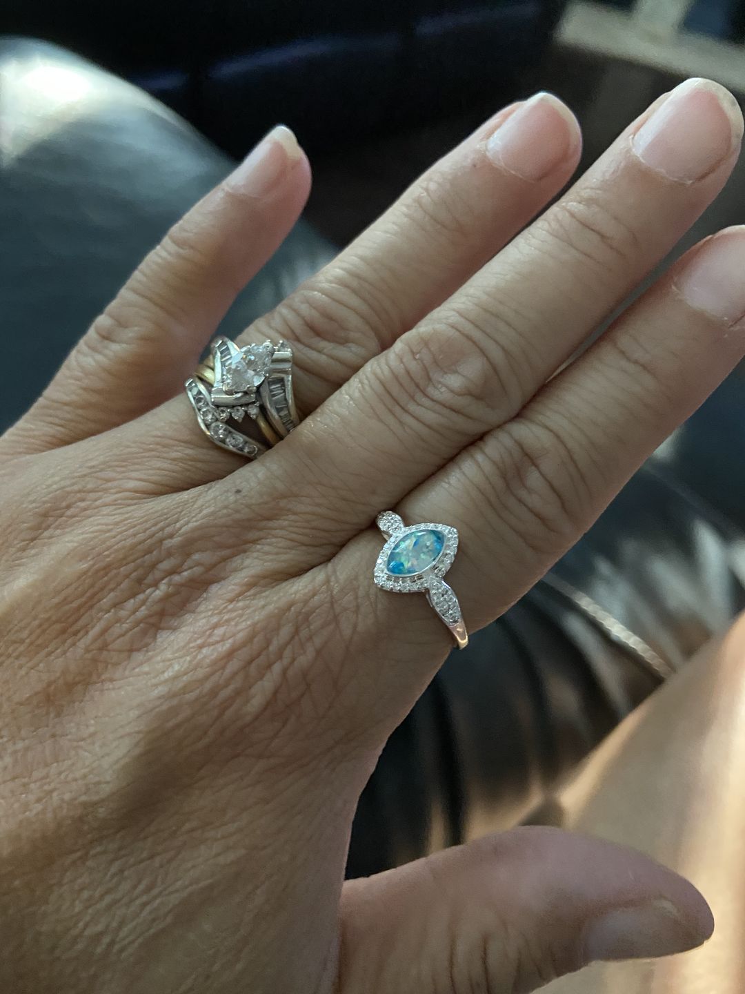 Customer photo review of Bedazzled Marquise Cremation Ring