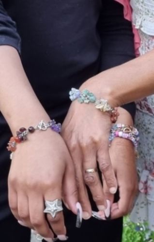 Customer photo review of Adult's Chakra Cluster Gemstone Bracelet