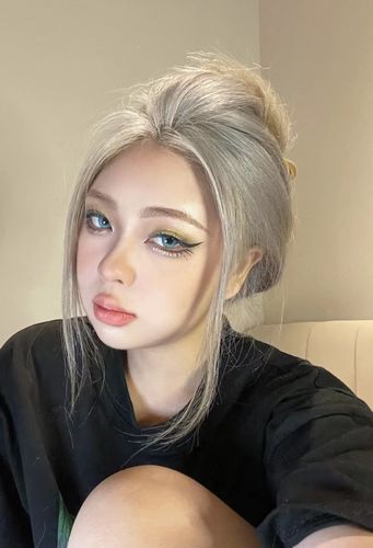Customer photo review of Butterfly Fairy Blue Colored Contact Lenses