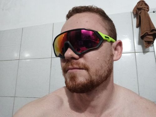 Customer photo review of KE9408 Cycling Sunglasses With Multiple Interchangeable Lenses