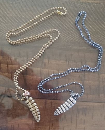 Customer photo review of Brass Rattlesnake Tail Pendant