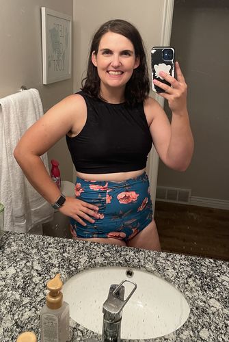 Customer photo review of Sun Baked Bottoms | Blue Floral