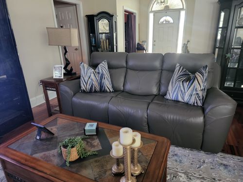 Customer photo review of Blue Tropical Leaves