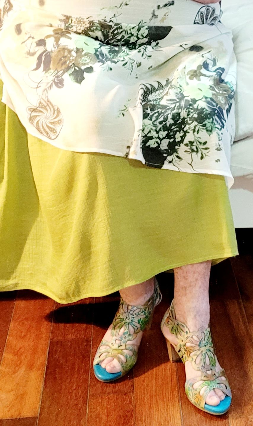 Customer photo review of Bohemia Leather Block Heel Comfy Sandals