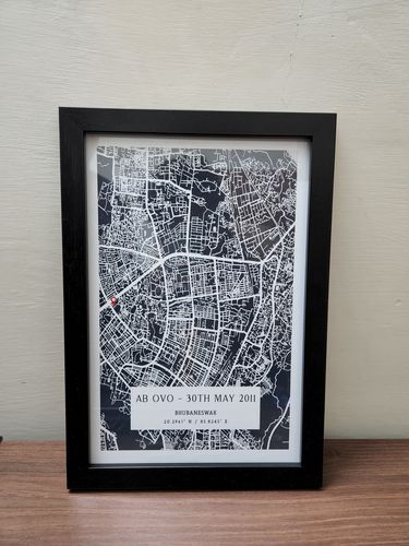 Customer photo review of Map Art - Deep Blue - The Minimalist