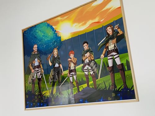 Customer photo review of Caricature manga: portrait personnalisé façon SNK Attaque des titans