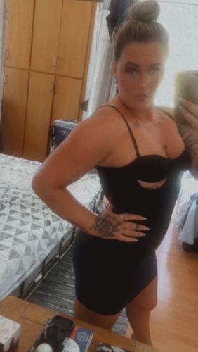 Customer photo review of Backless Cut Out Bodycon Solid Mini Dress