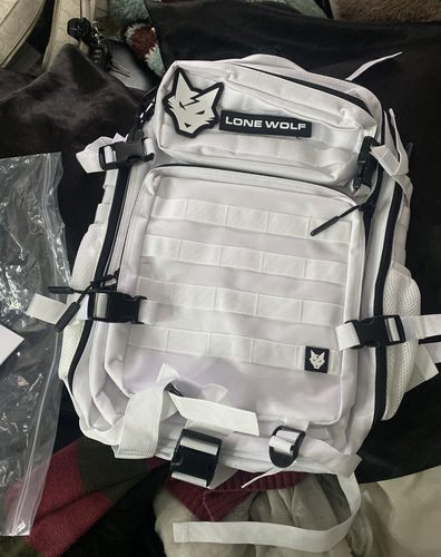 Customer photo review of Gen 3 White 45L Backpack
