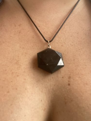 Customer photo review of Black Tourmaline Hexagon Pendant