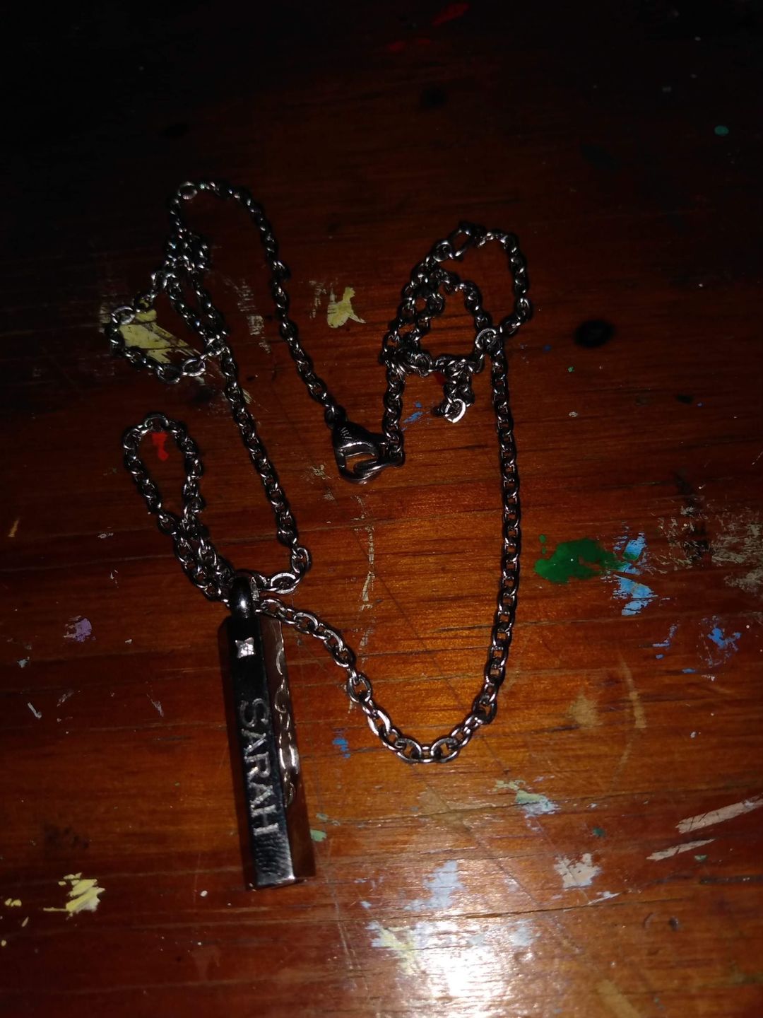 Customer photo review of Engravable Cremation Urn Pendant