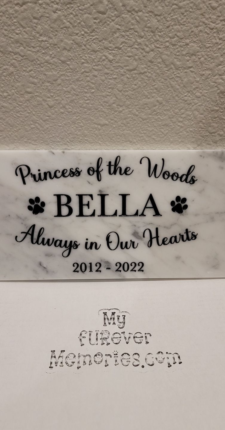 Customer photo review of Grave Marker, Pet headstones, Custom Outdoor Engraved Pet Stone In Loving Memory