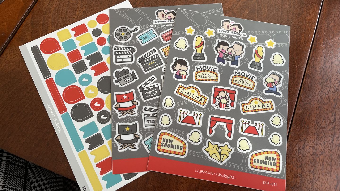 Customer photo review of Sticker Sheet - Movie Night!