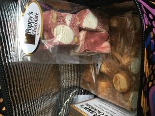 Customer photo review of Rocky Road Strawberries and Almond Caramel Chocolate Block 500g