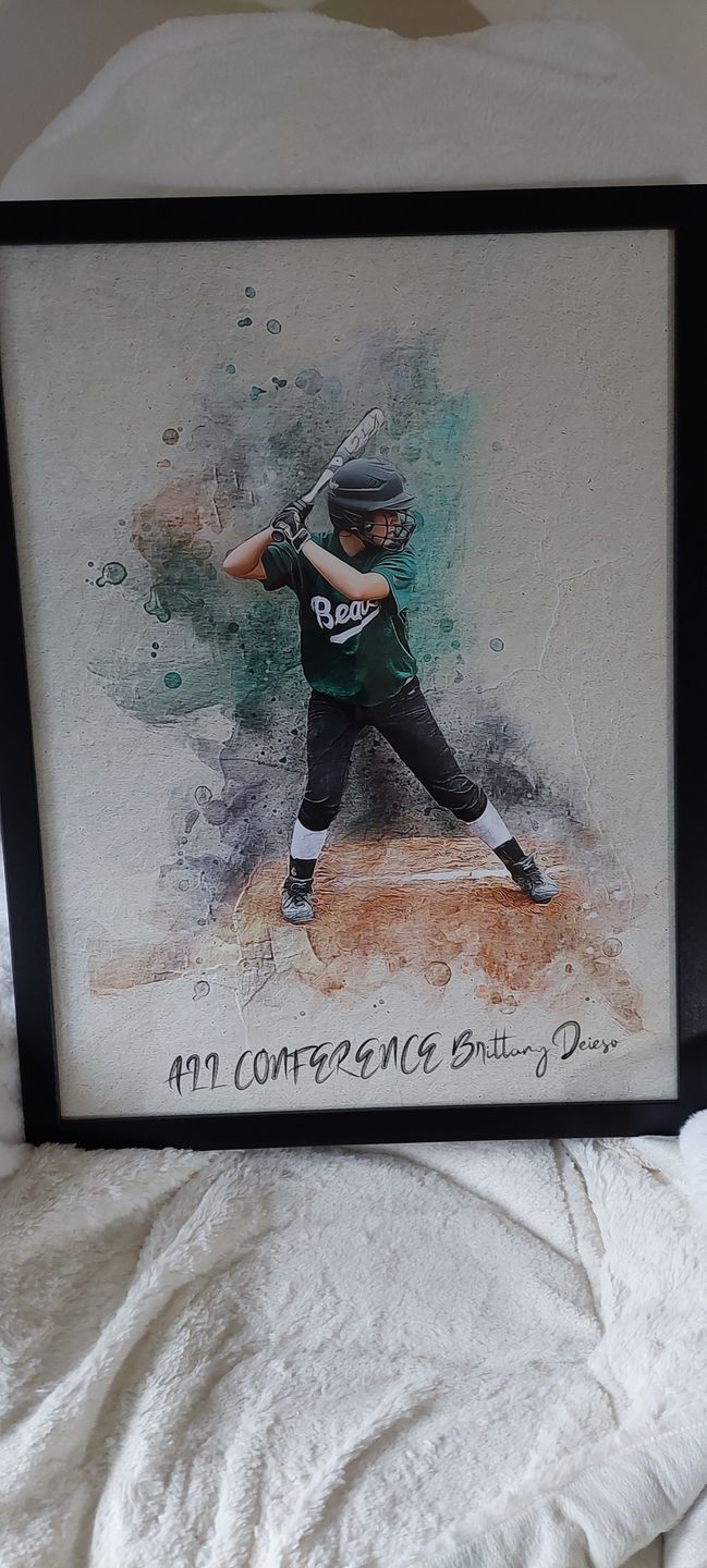 Customer photo review of Personalized baseball photo Painting