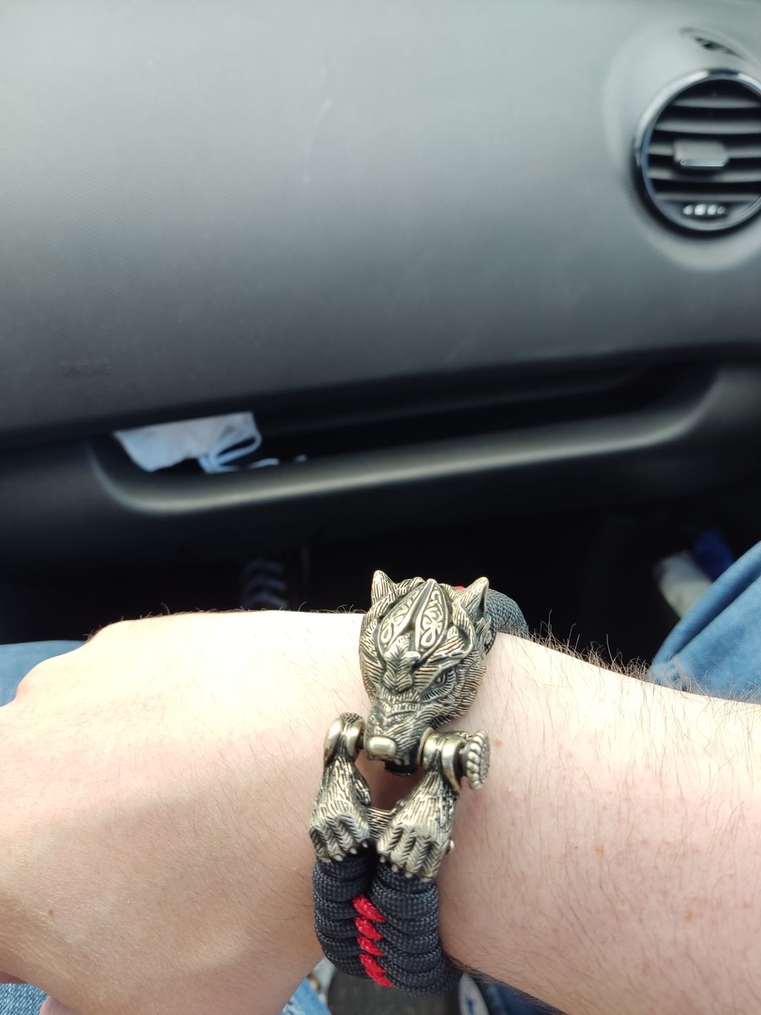 Customer photo review of Warrior Wolf Paracord Bracelet