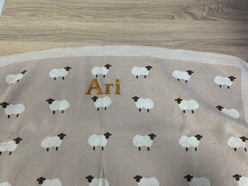 Customer photo review of Personalized Baby Sheep Blanket