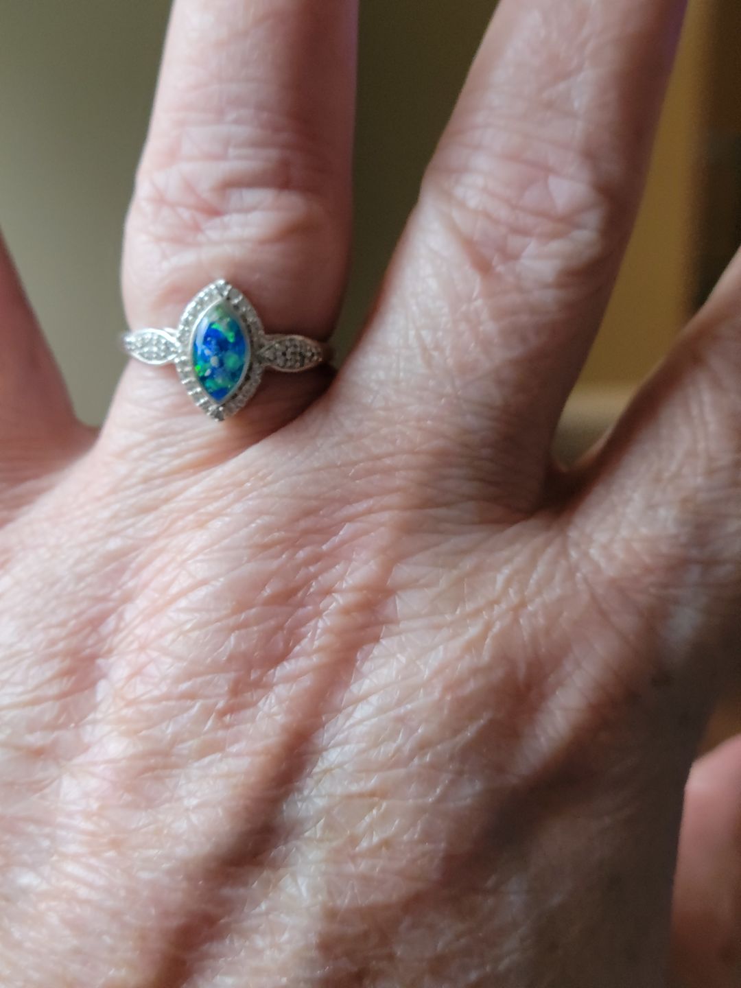 Customer photo review of Bedazzled Marquise Cremation Ring