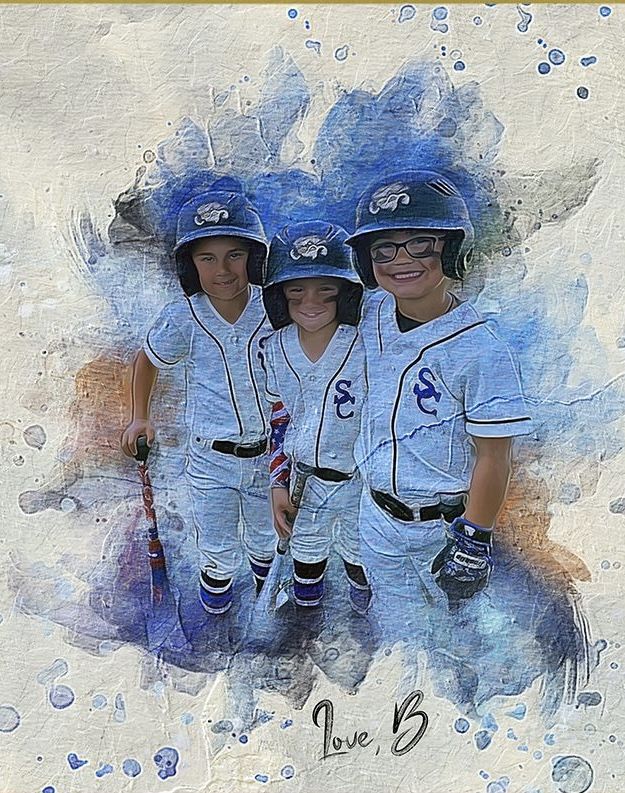 Customer photo review of Personalized baseball photo Painting