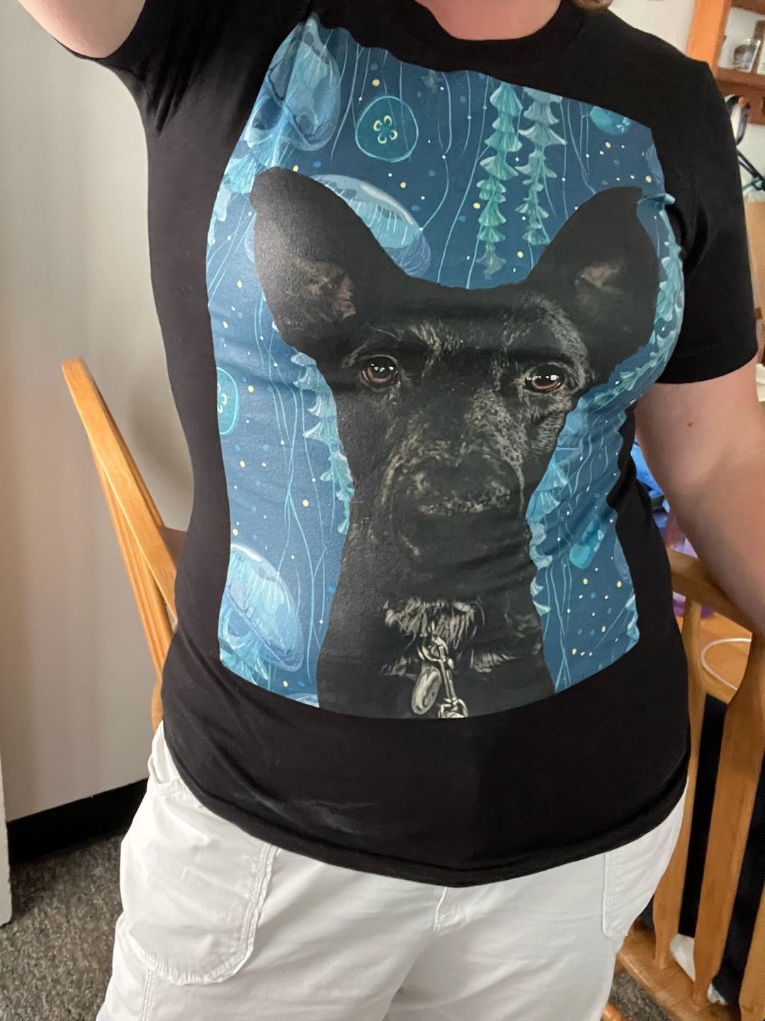 Customer photo review of Custom Pet Art Mens Crew Neck T-shirt
