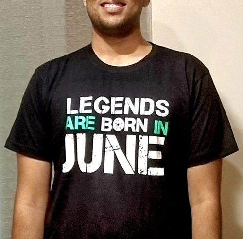Customer photo review of Legends Are Born In June Round Neck Sleeve Unisex T-Shirt