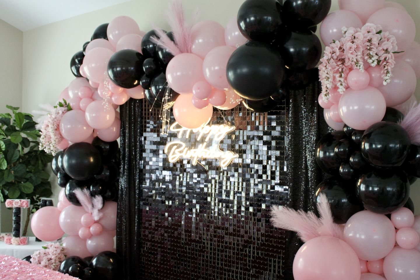 Customer photo review of Black Shimmer Wall Panels – Easy Setup Wedding/Event/Theme Party Decorations