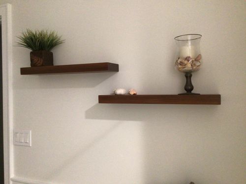 Customer photo review of Walnut Floating Shelf