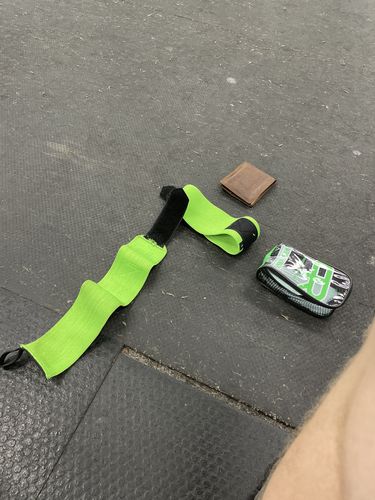 Customer photo review of PR Neon Arm Day Bundle - Neon (Wrist Wraps, Elbow Wraps, and Lifting Straps)