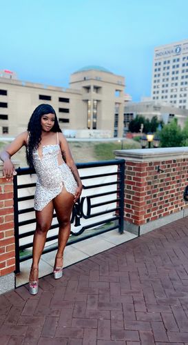 Customer photo review of Zuri Sequin Dress