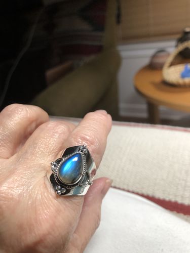Customer photo review of Teardrop Labradorite Ring Sterling Silver