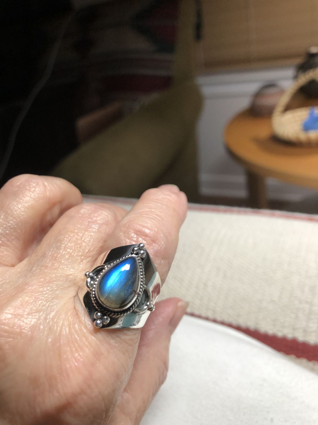 Customer photo review of Teardrop Labradorite Ring Sterling Silver