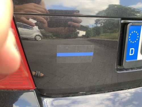 Customer photo review of Auto-Aufkleber Thin Blue Line 10er Pack