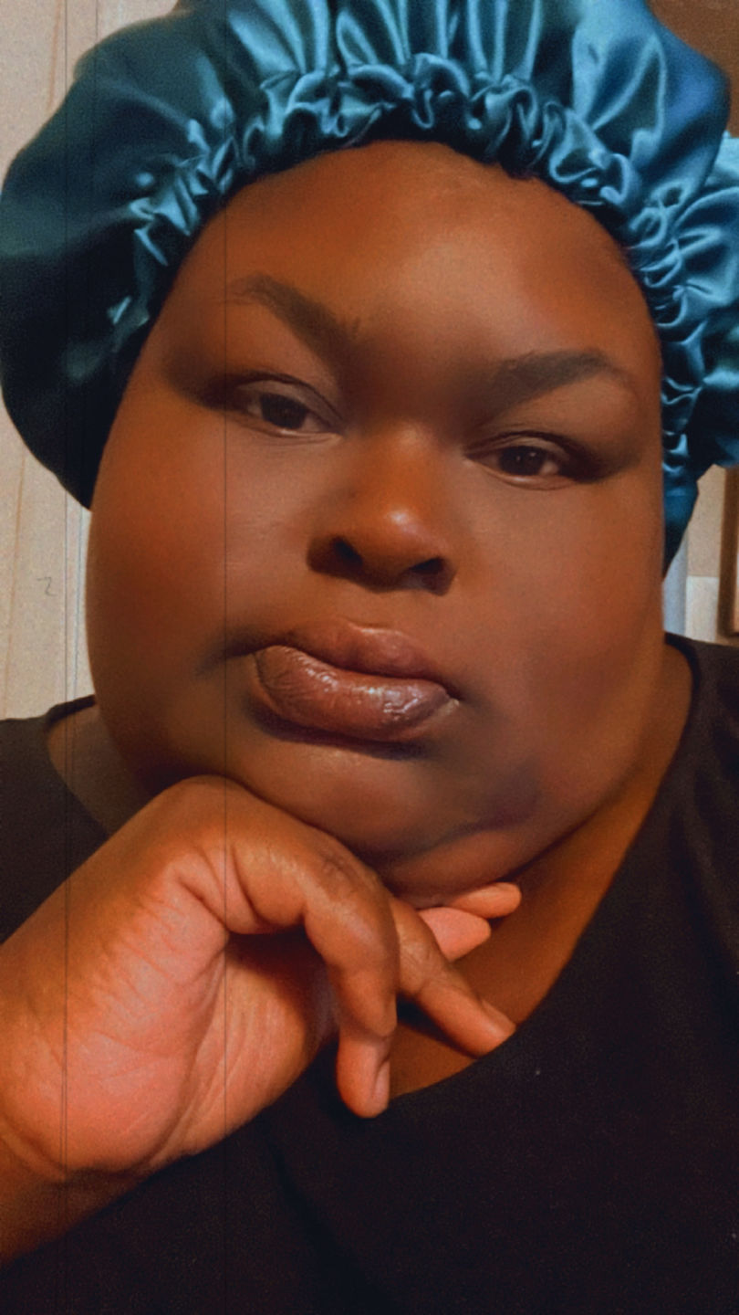 Customer photo review of Peachy Rust Double Layer Bonnet
