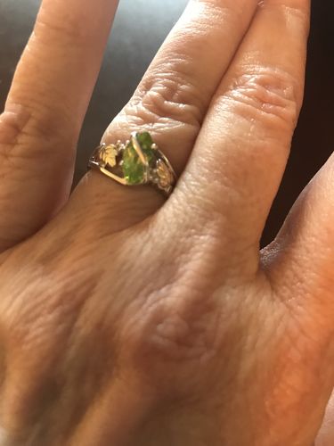 Customer photo review of Sterling Silver Black Hills Gold Peridot Ring