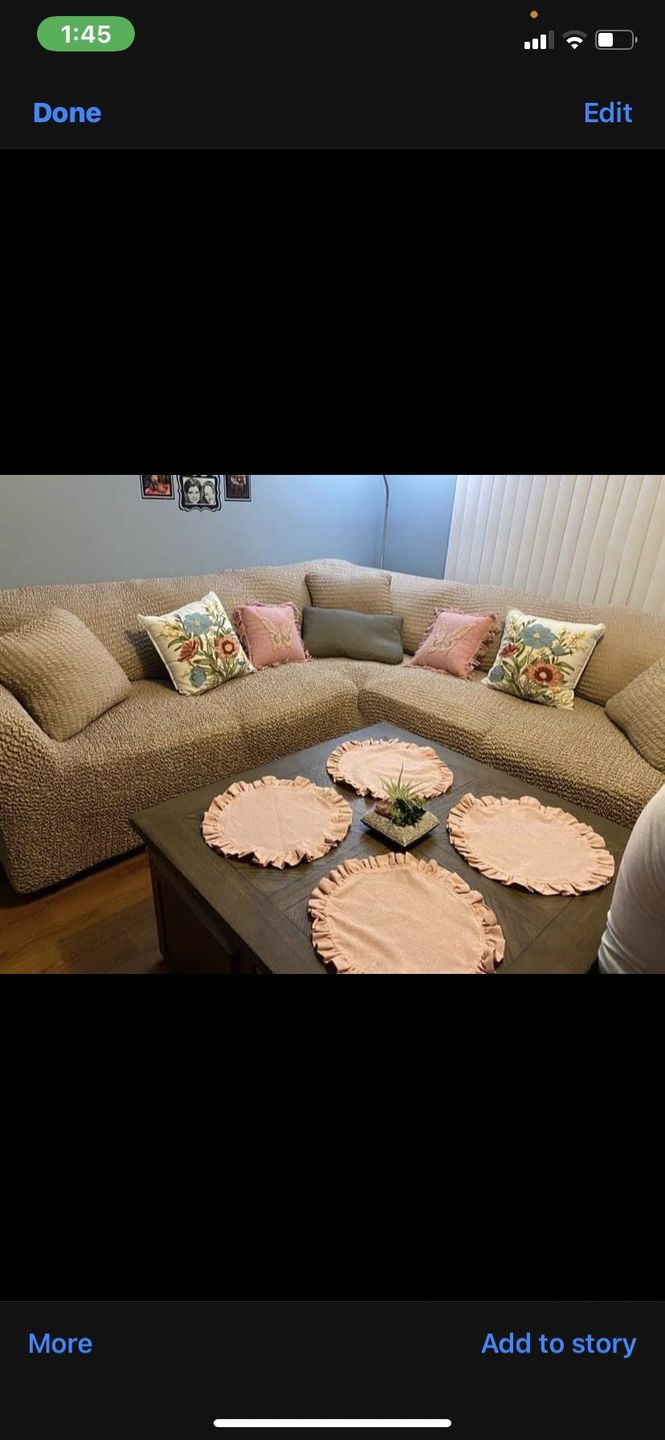 Customer photo review of Corner Sofa Slipcover, Comfort Collection