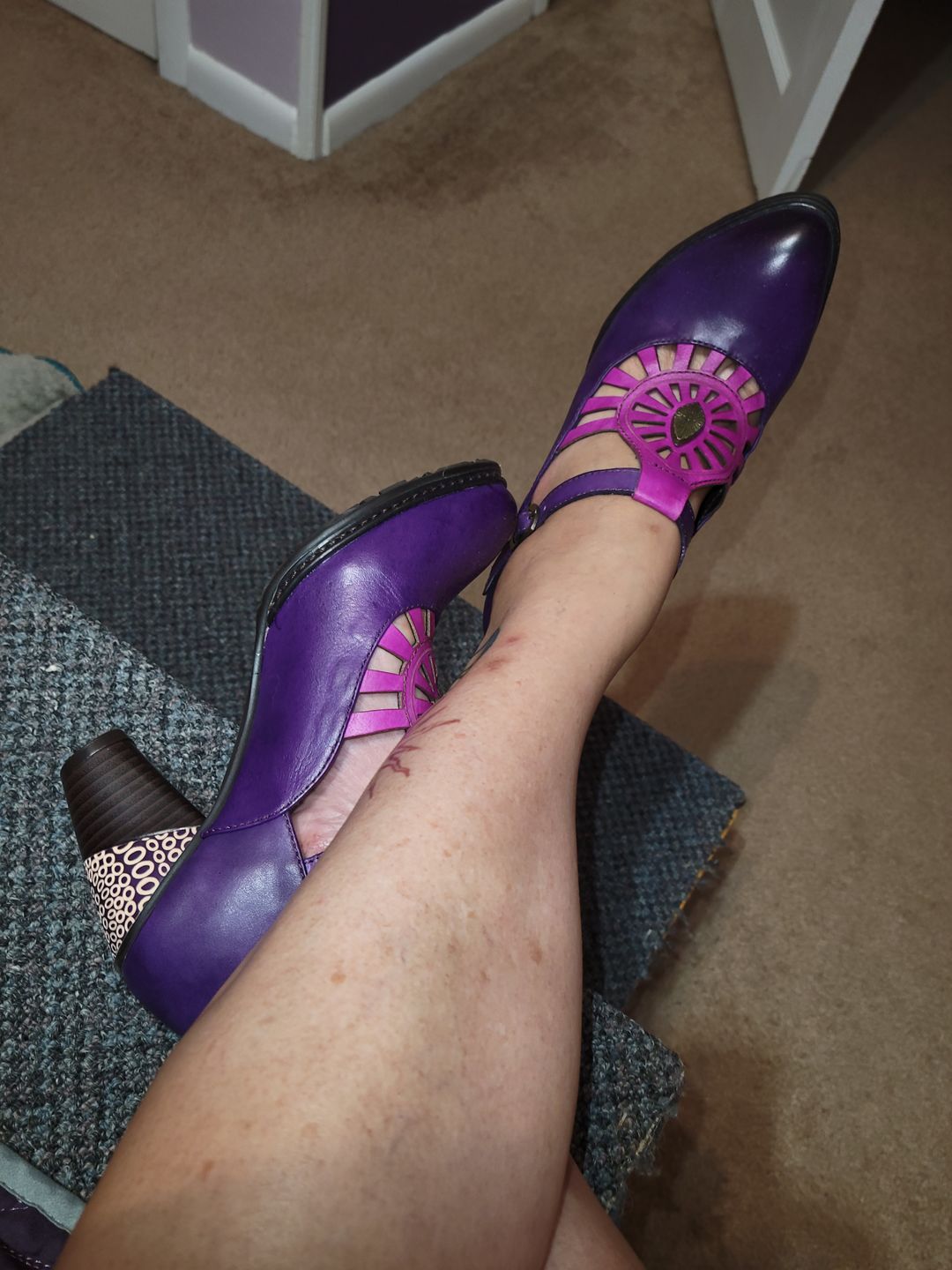 Customer photo review of Retro Leather Grace Adjustable Belt Pumps
