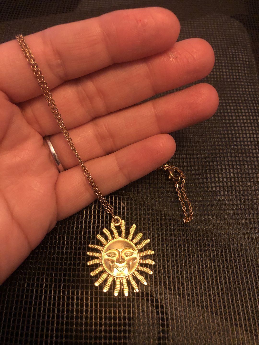 Customer photo review of Shiny Sun Necklace