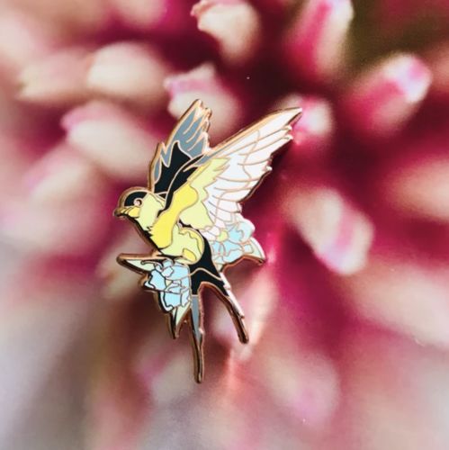 Customer photo review of Rose Gold Finch Pin