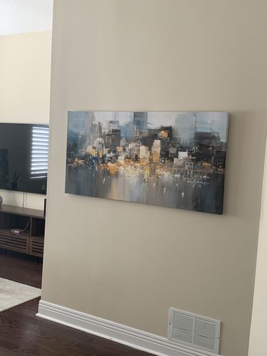 Customer photo review of 'New City' Framed Canvas (54.25" x 27")