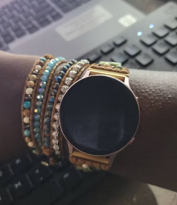 Customer photo review of Natural Ocean Jasper Samsung Watch Band