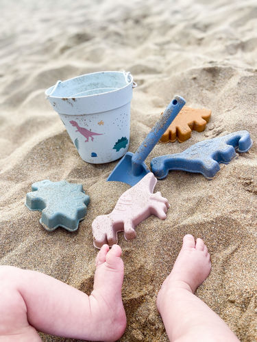 Customer photo review of Set de Juguetes de Playa Silicona Orgánica Nenina & Co Dinosaur