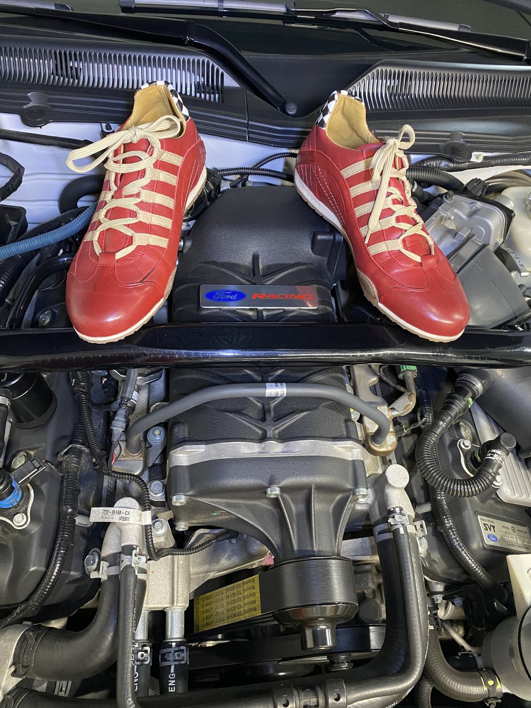 Customer photo review of Men's Racing Sneaker in Corsa Rosso (Red and Sand)