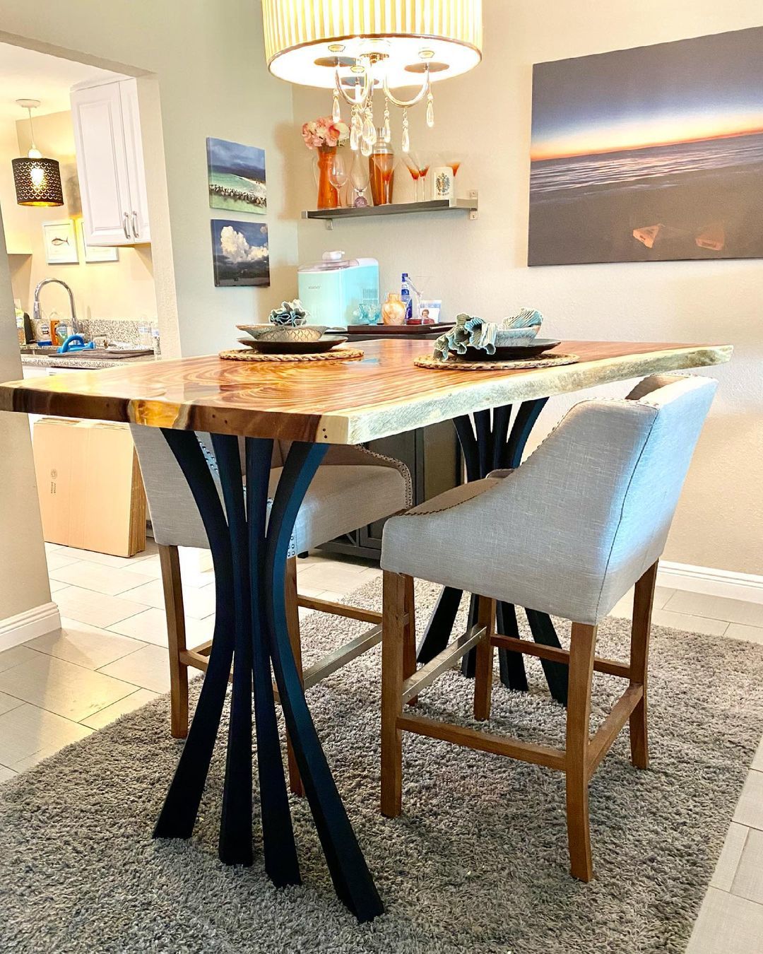 Customer photo review of Metal Table Legs - 420 Akro - 24W, 28H inch - Set of 2 pcs - Flowyline
